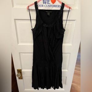 Black cotton beaded dress